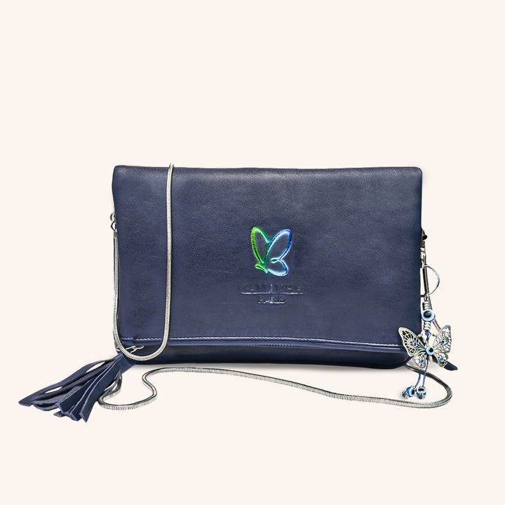 BUTTERFLY LEATHER CLUTCH BAG