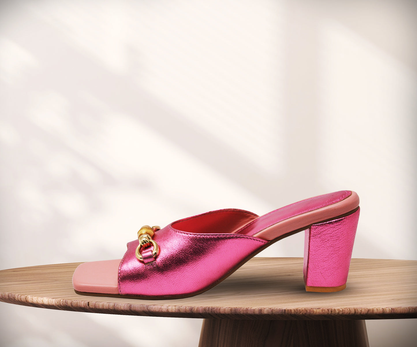 Electric pink mules